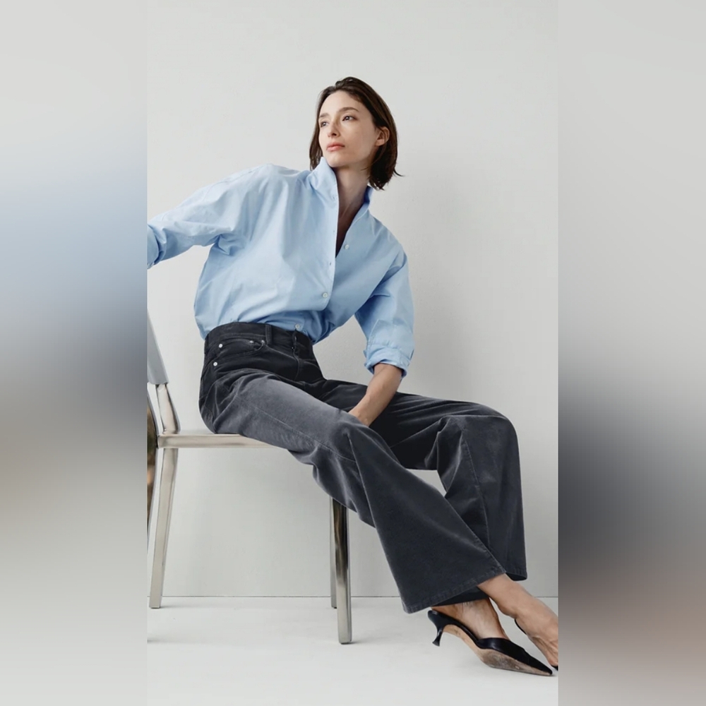 NEW AYR The Big Salad Wide Leg Courdory Pants Sz 27 Color: Smoke